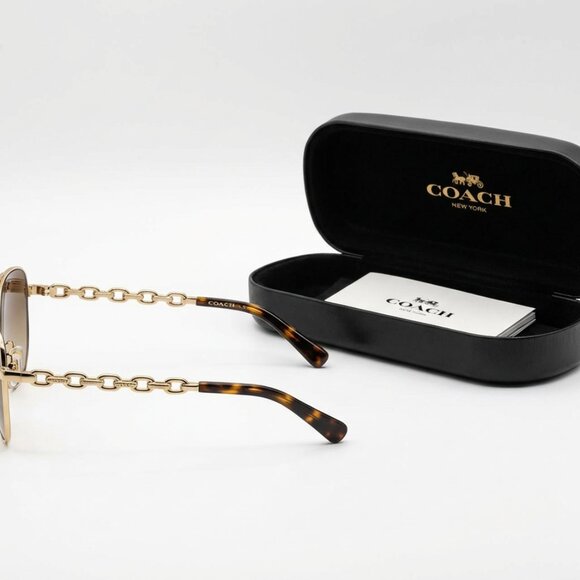 COACH Sunglasses – Light Gold Frame / Brown Gradient Lenses - Picture 4 of 6